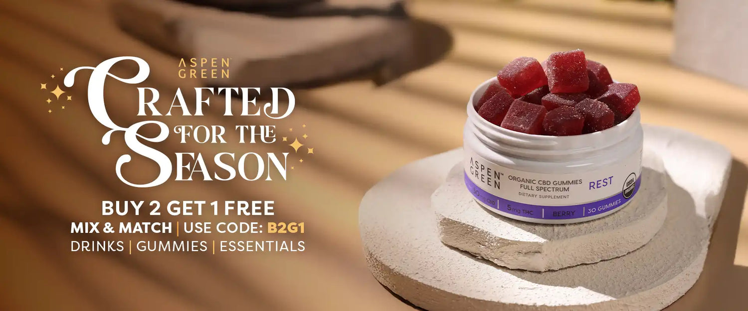 Aspen Green CBD gummies promoting Buy 2 Get 1 Free