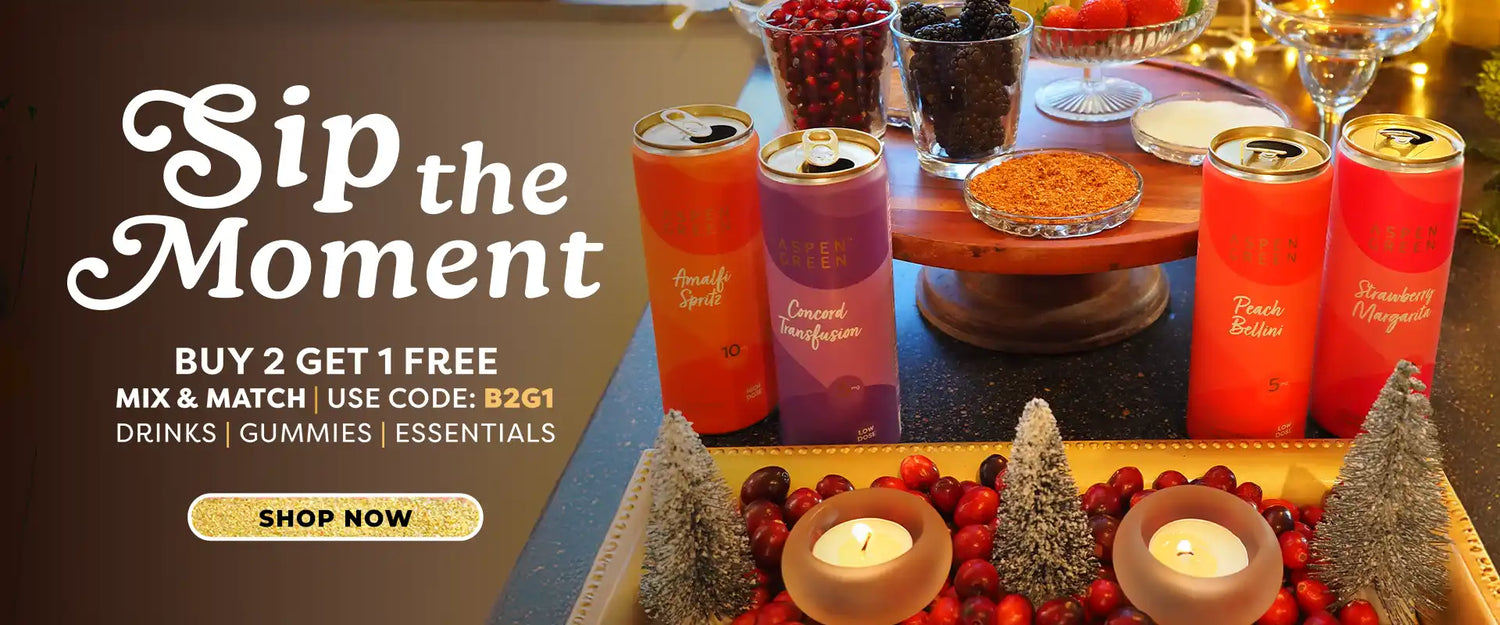 Aspen Green THC Drinks promoting Buy 2 Get 1 Free