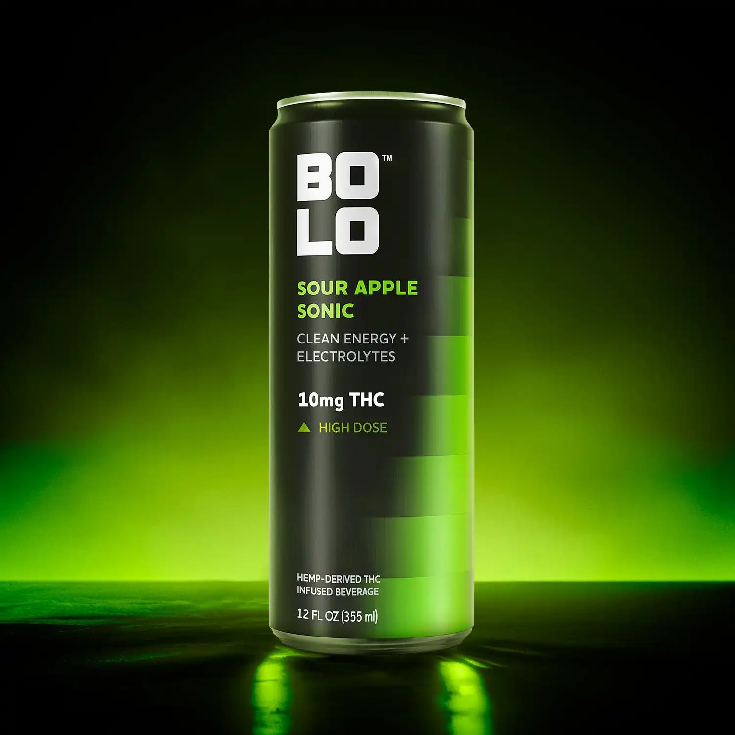 BOLO Sour Apple Sonic 10mg THC drink front view