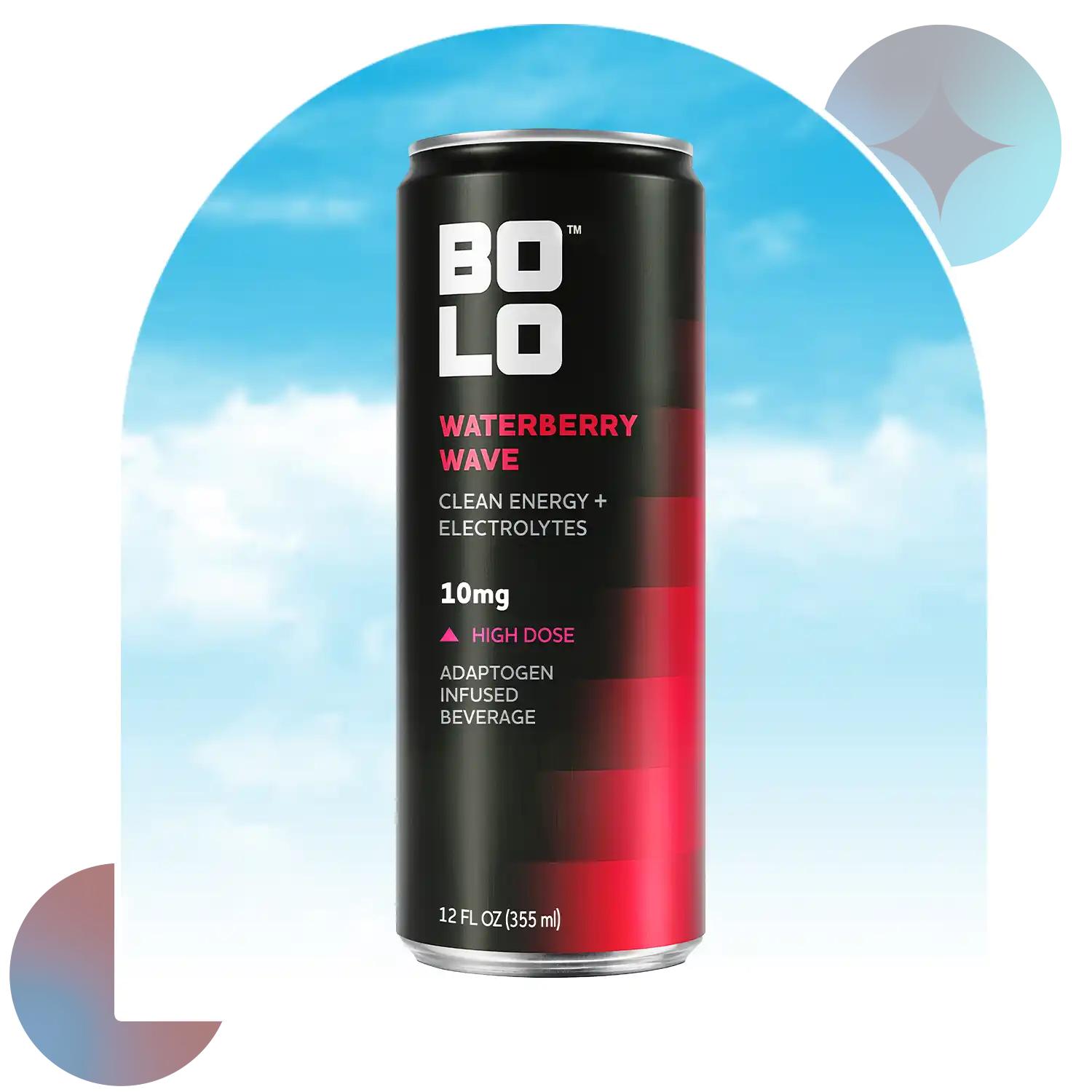 BOLO Waterberry Wave 10mg THC drink front view